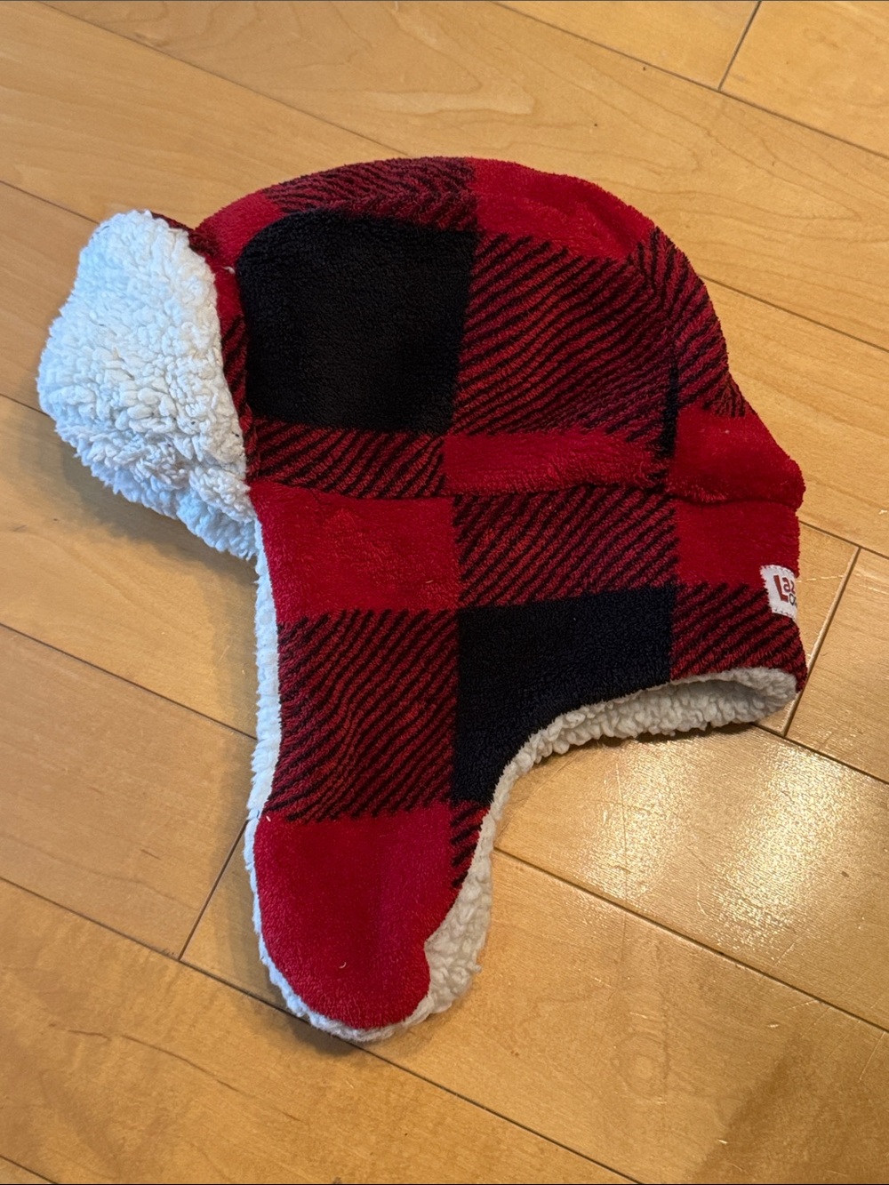 The Lazy One Red Plaid Sherpa Like Lined Trapper Hat